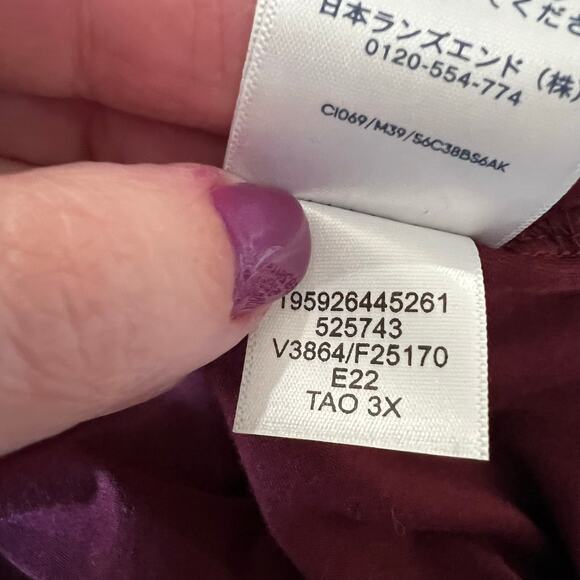 Lands’ End Maroon Long Sleeve peasant Tunic Top Size 3x (24W-26W) - Picture 6 of 9